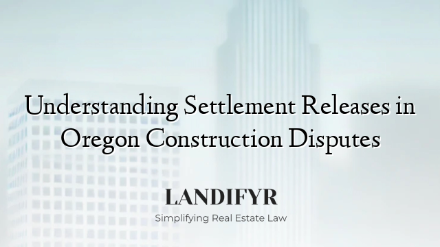 Understanding Settlement Releases in Oregon Construction Disputes