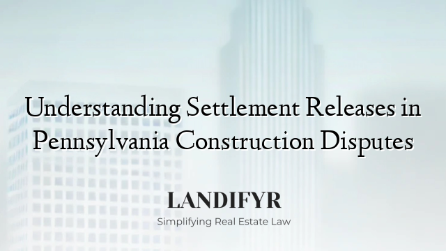 Understanding Settlement Releases in Pennsylvania Construction Disputes