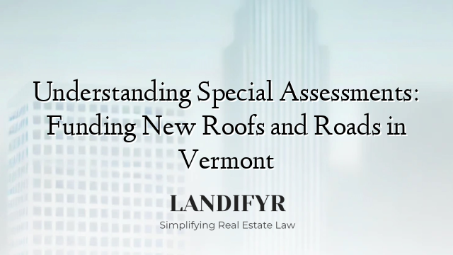 Understanding Special Assessments: Funding New Roofs and Roads in Vermont