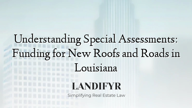 Understanding Special Assessments: Funding for New Roofs and Roads in Louisiana