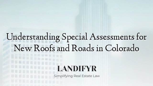 Understanding Special Assessments for New Roofs and Roads in Colorado