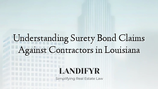 Understanding Surety Bond Claims Against Contractors in Louisiana
