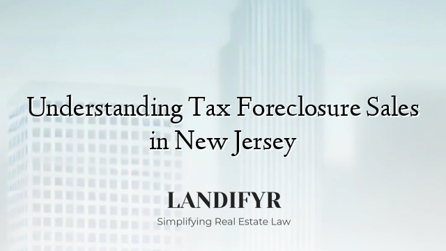 Understanding Tax Foreclosure Sales in New Jersey