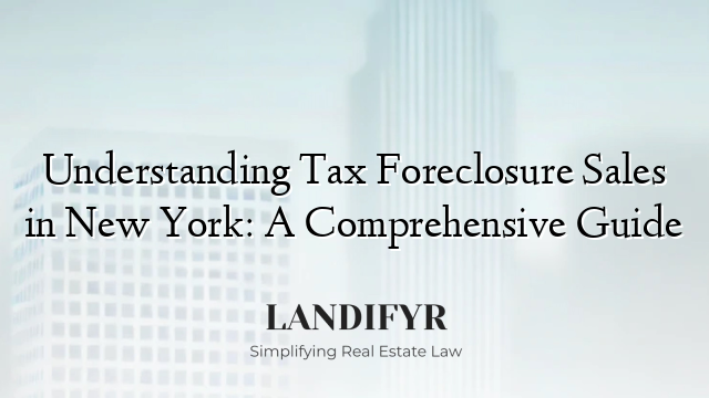Understanding Tax Foreclosure Sales in New York: A Comprehensive Guide