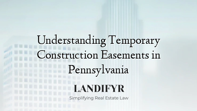 Understanding Temporary Construction Easements in Pennsylvania