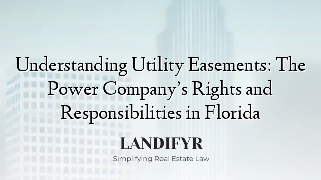 Understanding Utility Easements: The Power Company’s Rights and Responsibilities in Florida
