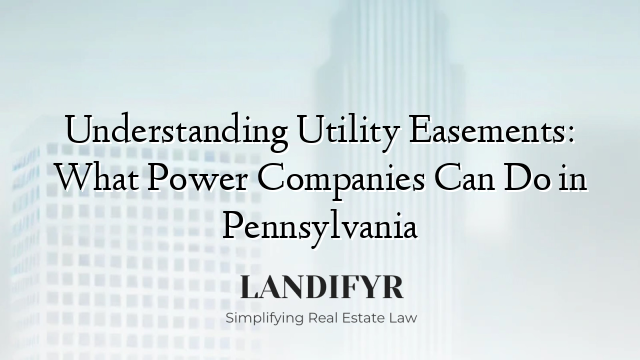 Understanding Utility Easements: What Power Companies Can Do in Pennsylvania
