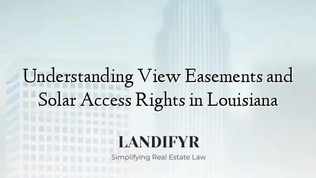 Understanding View Easements and Solar Access Rights in Louisiana