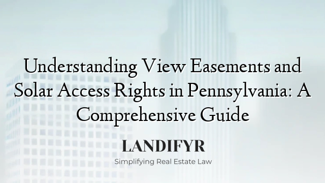 Understanding View Easements and Solar Access Rights in Pennsylvania: A Comprehensive Guide