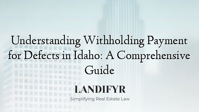 Understanding Withholding Payment for Defects in Idaho: A Comprehensive Guide