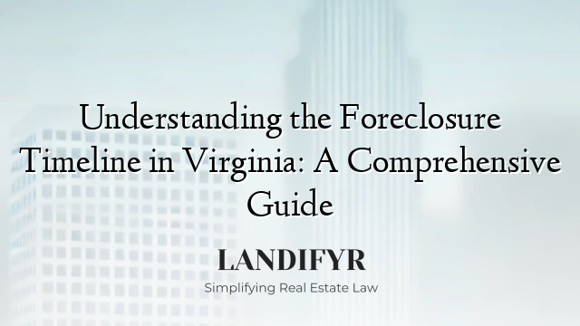 Understanding the Foreclosure Timeline in Virginia: A Comprehensive Guide