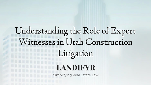 Understanding the Role of Expert Witnesses in Utah Construction Litigation