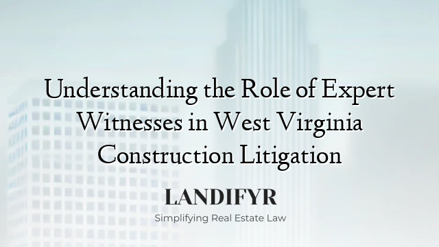 Understanding the Role of Expert Witnesses in West Virginia Construction Litigation