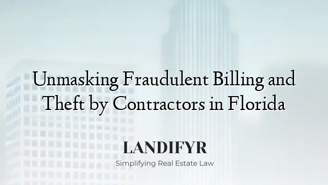 Unmasking Fraudulent Billing and Theft by Contractors in Florida