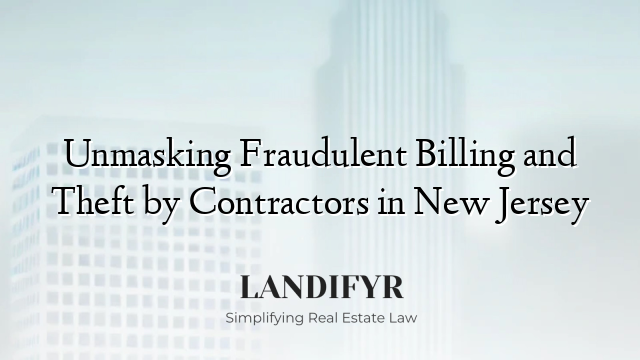 Unmasking Fraudulent Billing and Theft by Contractors in New Jersey