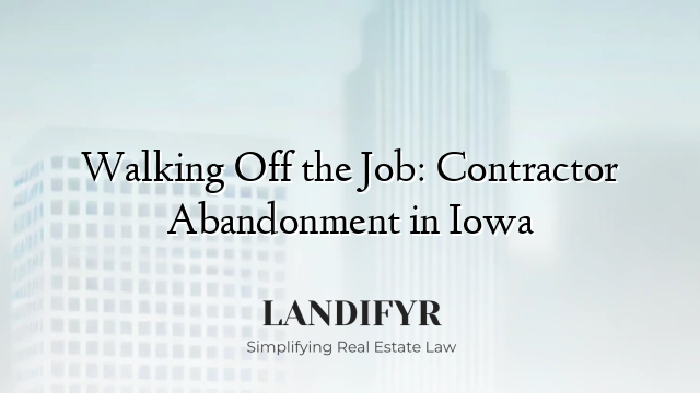 Walking Off the Job: Contractor Abandonment in Iowa