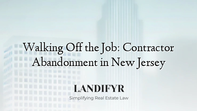 Walking Off the Job: Contractor Abandonment in New Jersey