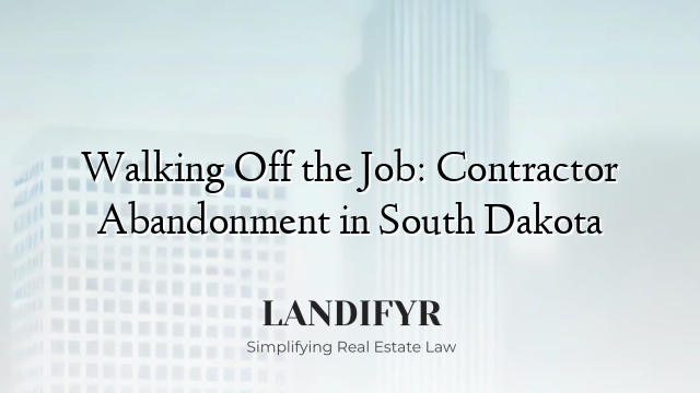Walking Off the Job: Contractor Abandonment in South Dakota