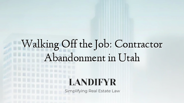 Walking Off the Job: Contractor Abandonment in Utah