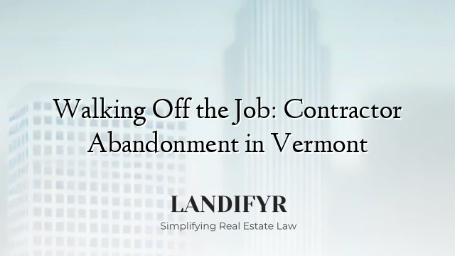 Walking Off the Job: Contractor Abandonment in Vermont