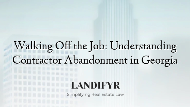 Walking Off the Job: Understanding Contractor Abandonment in Georgia
