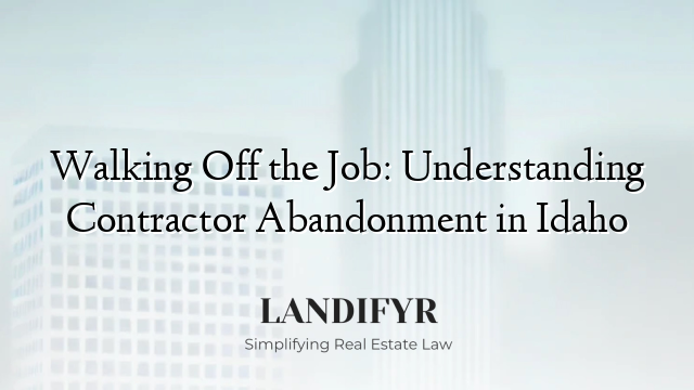 Walking Off the Job: Understanding Contractor Abandonment in Idaho