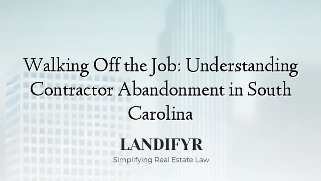 Walking Off the Job: Understanding Contractor Abandonment in South Carolina