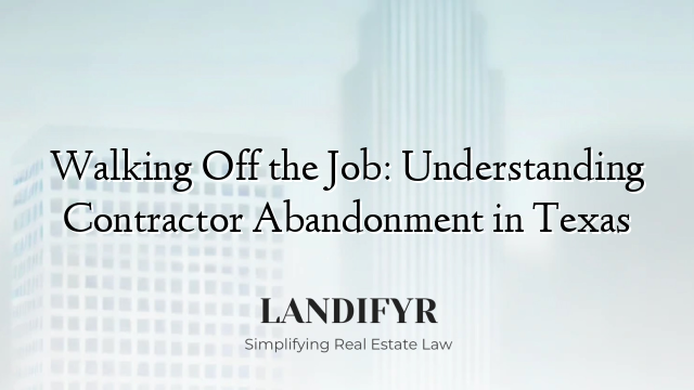 Walking Off the Job: Understanding Contractor Abandonment in Texas