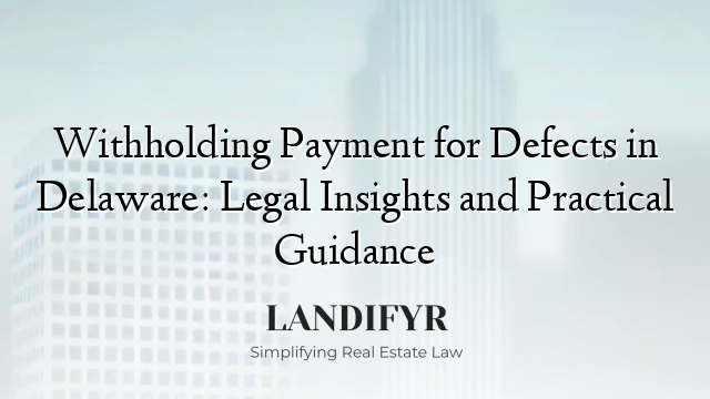 Withholding Payment for Defects in Delaware: Legal Insights and Practical Guidance