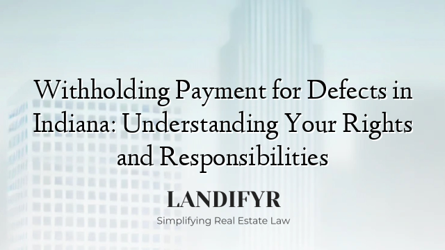 Withholding Payment for Defects in Indiana: Understanding Your Rights and Responsibilities