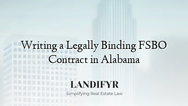 Writing a Legally Binding FSBO Contract in Alabama