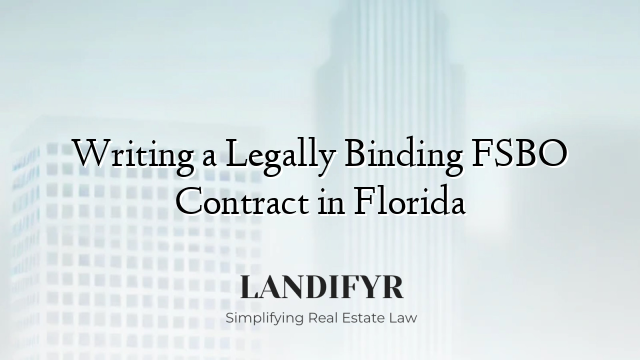 Writing a Legally Binding FSBO Contract in Florida