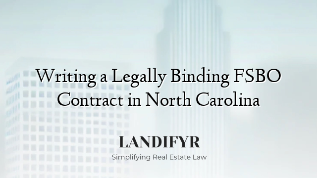 Writing a Legally Binding FSBO Contract in North Carolina