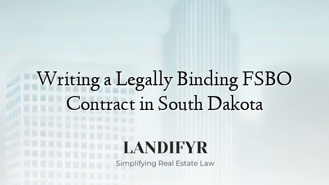 Writing a Legally Binding FSBO Contract in South Dakota