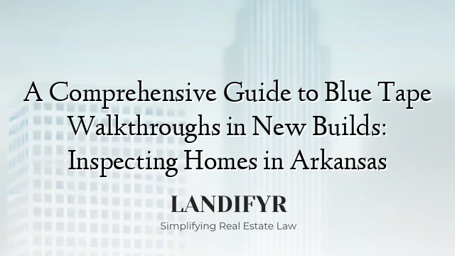 A Comprehensive Guide to Blue Tape Walkthroughs in New Builds: Inspecting Homes in Arkansas
