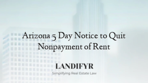 Arizona 5 Day Notice to Quit Nonpayment of Rent
