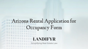 Arizona Rental Application for Occupancy Form