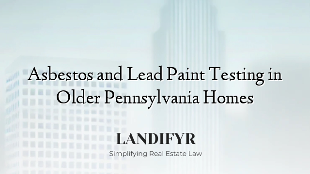 Asbestos and Lead Paint Testing in Older Pennsylvania Homes
