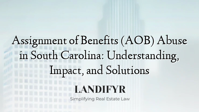 Assignment of Benefits (AOB) Abuse in South Carolina: Understanding, Impact, and Solutions