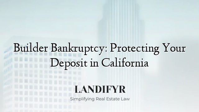 Builder Bankruptcy: Protecting Your Deposit in California