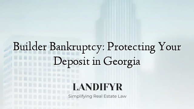 Builder Bankruptcy: Protecting Your Deposit in Georgia
