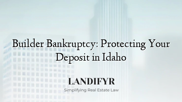 Builder Bankruptcy: Protecting Your Deposit in Idaho