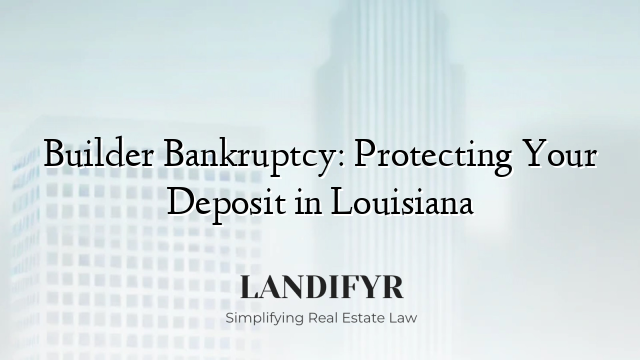 Builder Bankruptcy: Protecting Your Deposit in Louisiana