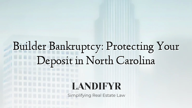 Builder Bankruptcy: Protecting Your Deposit in North Carolina