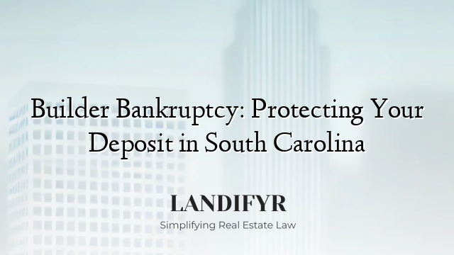Builder Bankruptcy: Protecting Your Deposit in South Carolina
