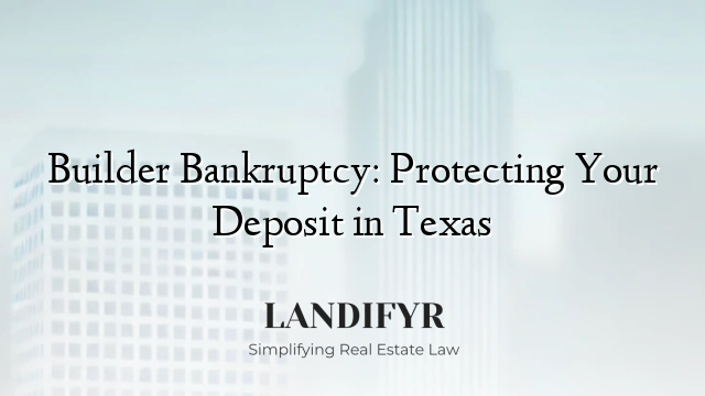 Builder Bankruptcy: Protecting Your Deposit in Texas