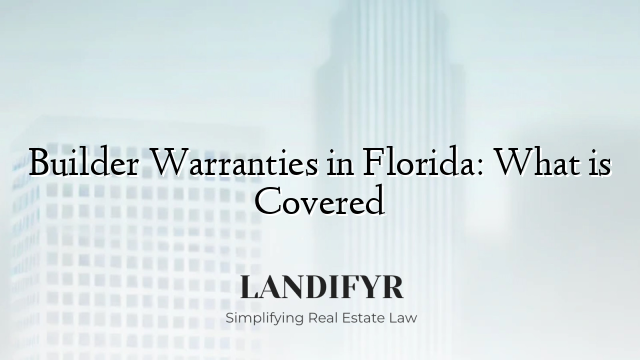Builder Warranties in Florida: What is Covered