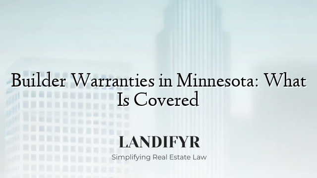 Builder Warranties in Minnesota: What Is Covered