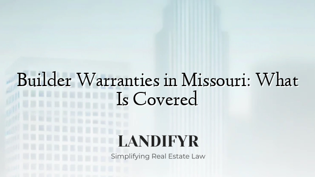 Builder Warranties in Missouri: What Is Covered