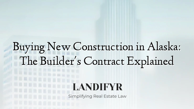 Buying New Construction in Alaska: The Builder's Contract Explained